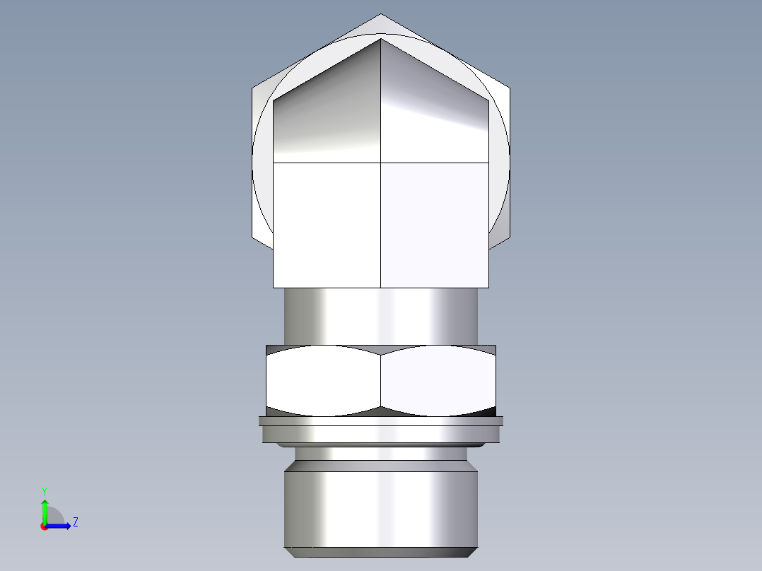 卡套式工业通用硬管接头EO_Adjustable_Locknut_elbow_WEE20ZSMCF左视图
