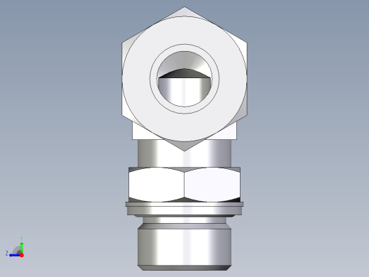 卡套式工业通用硬管接头EO_Adjustable_Locknut_elbow_WEE20ZSMCF右视缩略图