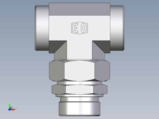 卡套式工业通用硬管接头EO_Assembled_adjustable_standpipe_branch_tee_EVT42LROMD71前视缩略图