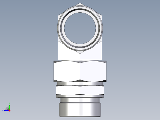 卡套式工业通用硬管接头EO_Assembled_adjustable_standpipe_branch_tee_EVT42LROMD71右视缩略图