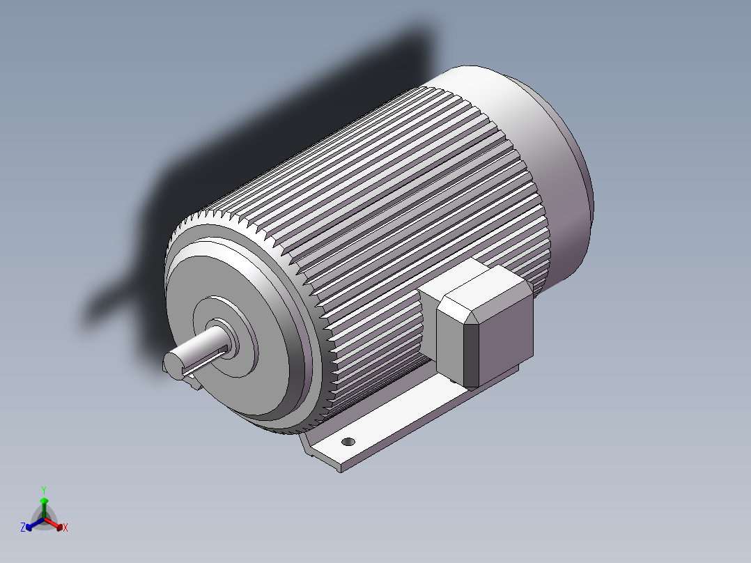 YE3-112M-4三相异步电动机4Kw正等轴测图