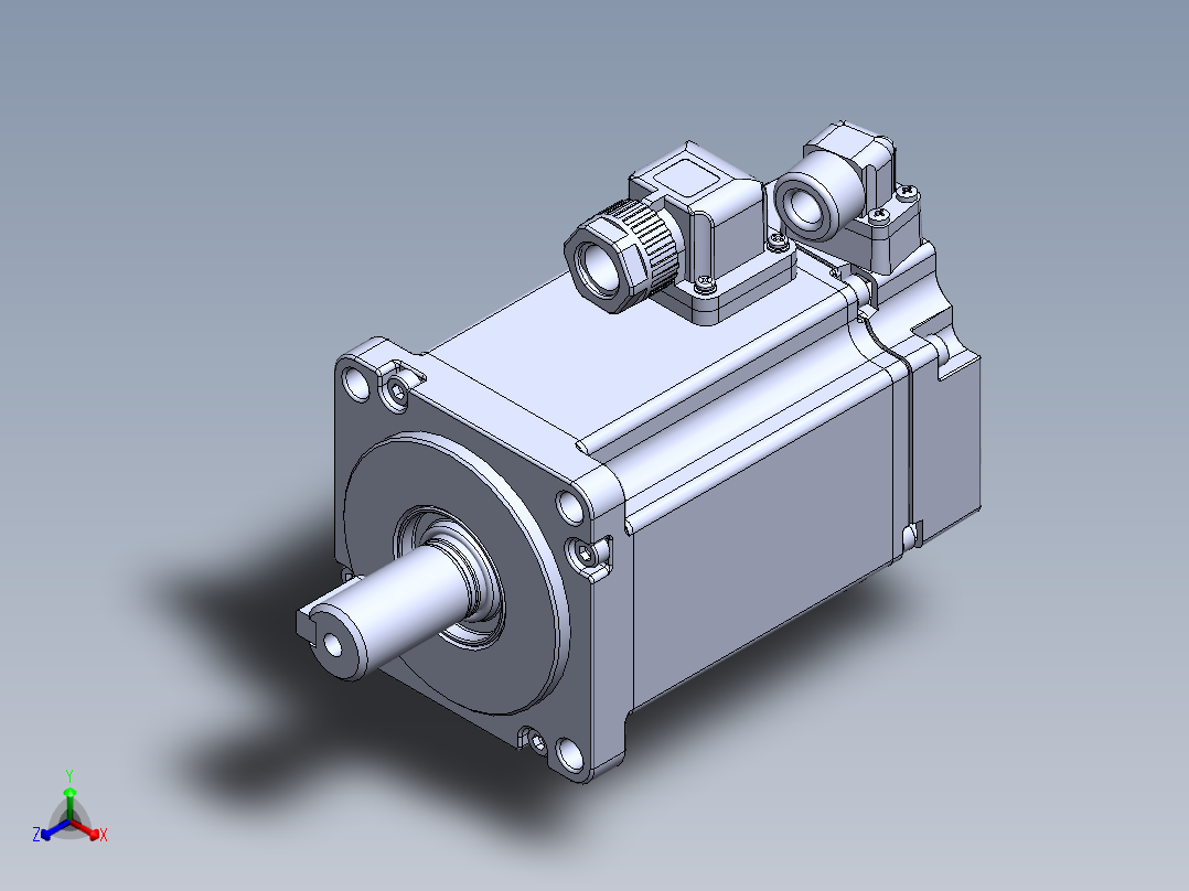 汇川电机（400w低惯量普通）MS1H1-40B30CB-A331Z 外形图正等轴测图