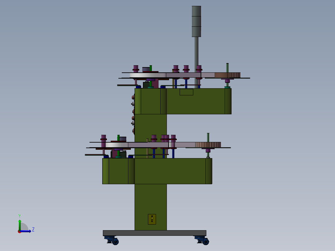 卧式双层收料架左视图