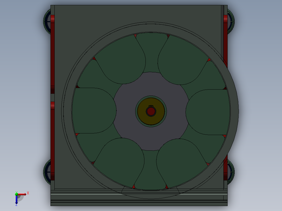 槽轮机构 3D模俯视图