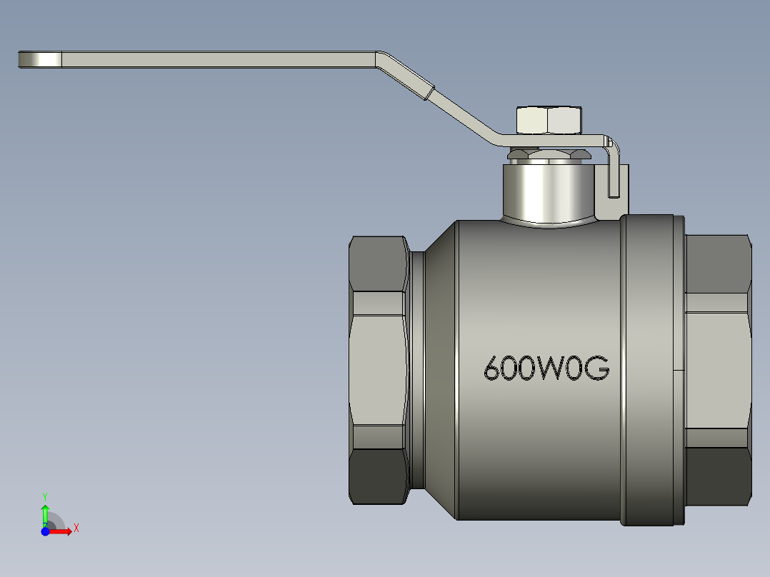 球阀STEP _ IGES前视图