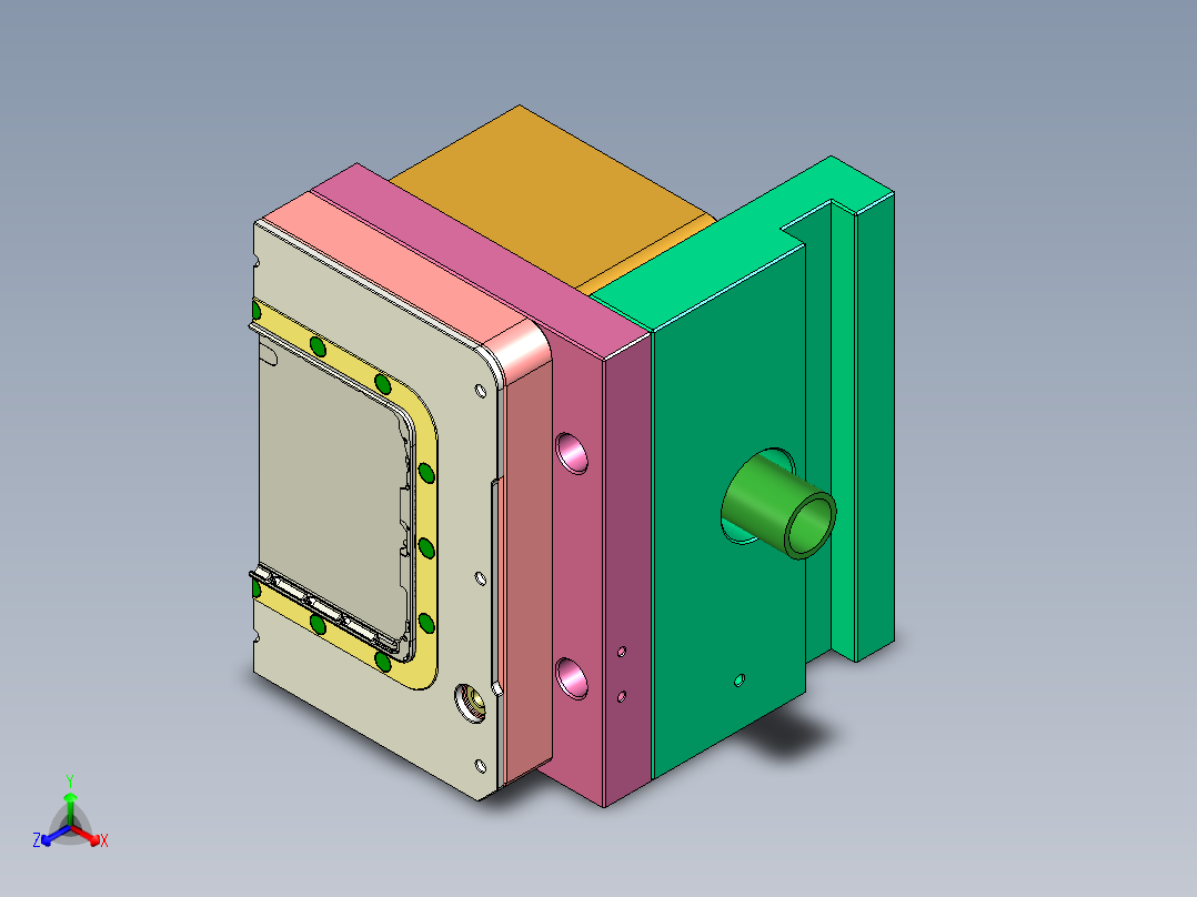 CNC5笔记本CNC工装夹具三维模型-0620-A主视图