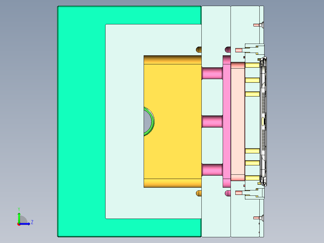 CNC5笔记本CNC工装夹具三维模型-0620-A左视图