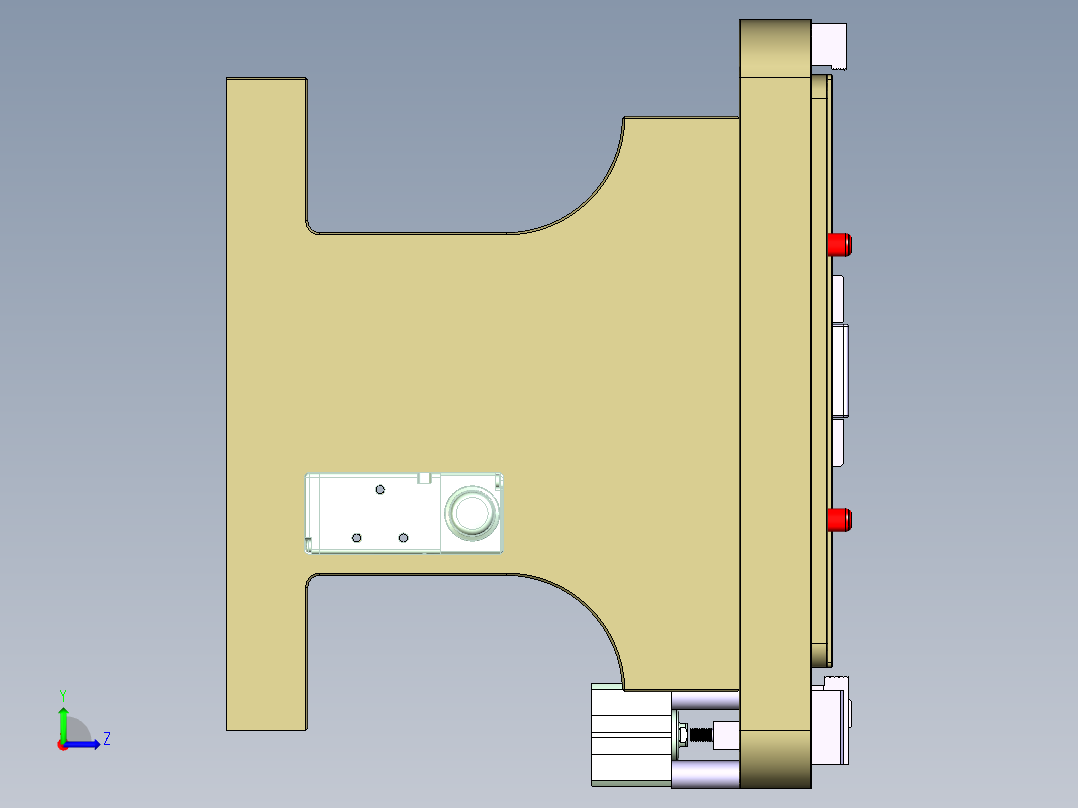N500-T0P-笔记本CNC工装夹具三维模型CNC1左视图