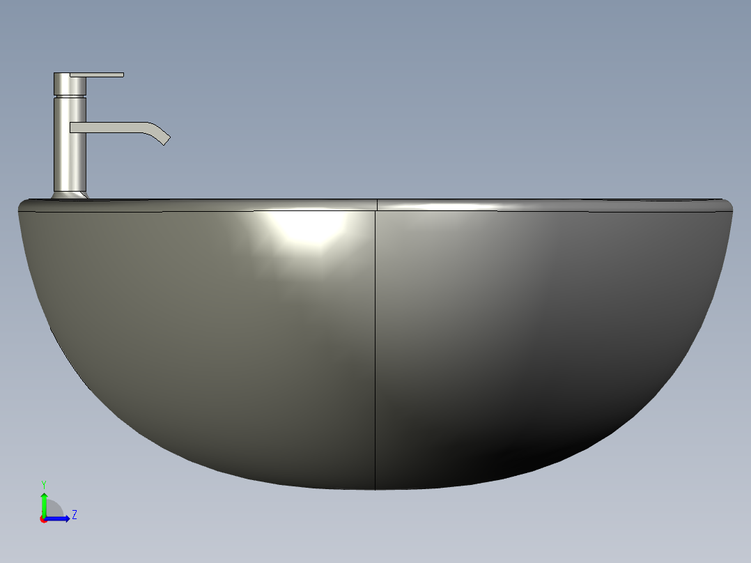 水槽、不锈钢水槽(163)左视图