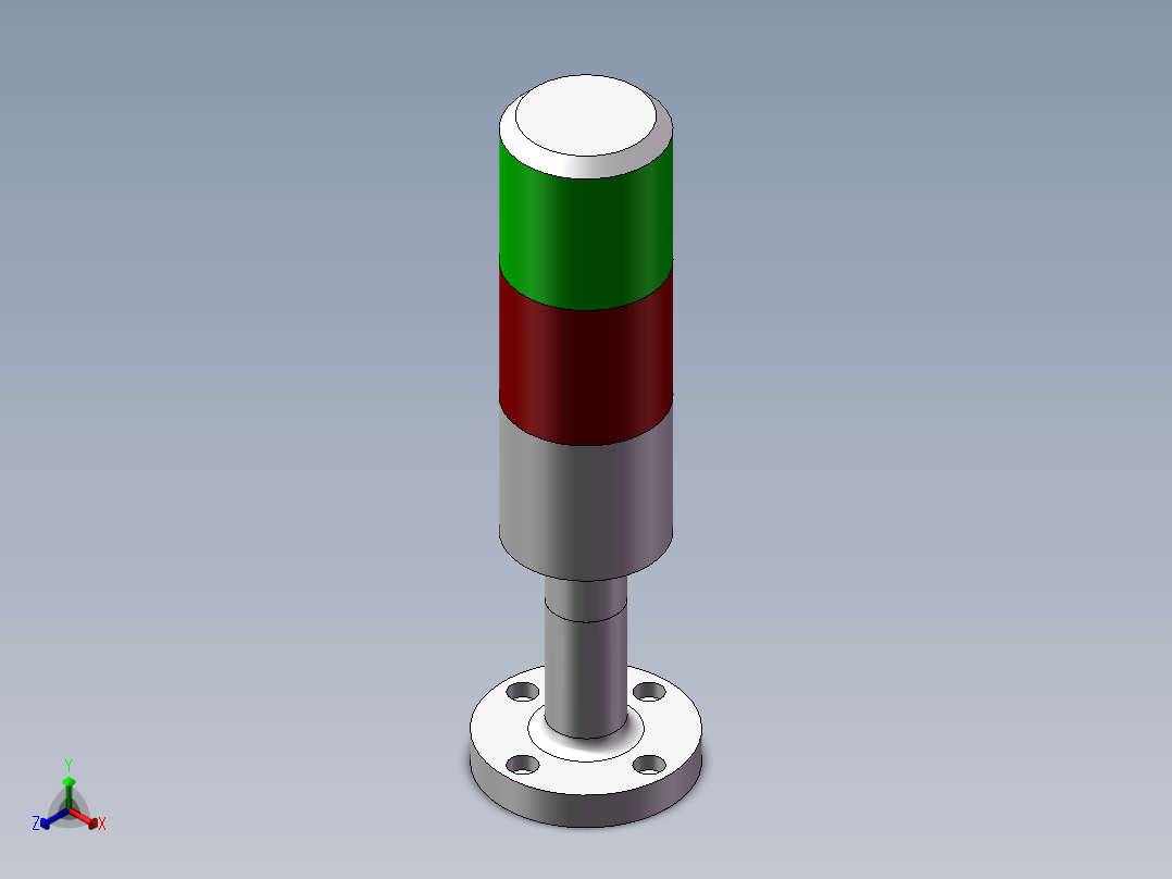 三色灯-天逸JD50E3-L01RGY024正等轴测图