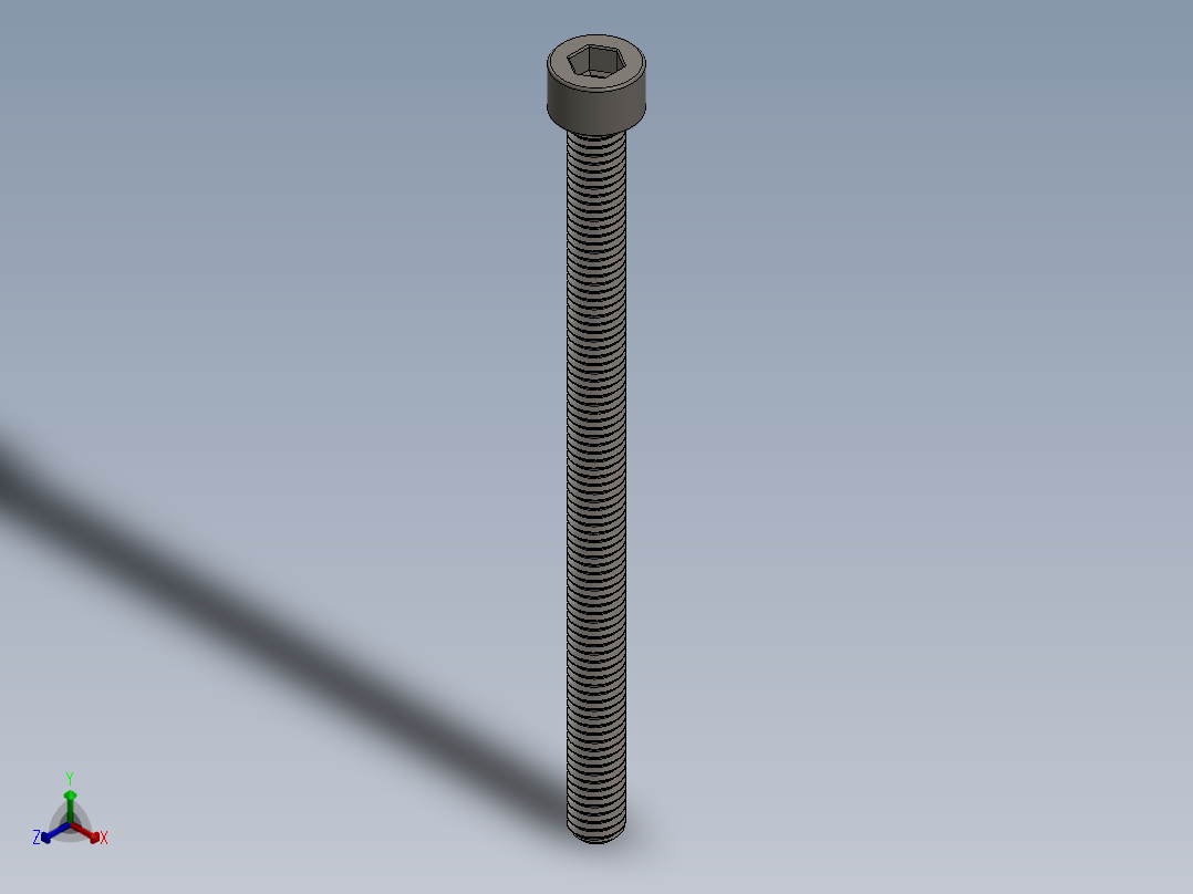 Screw_DIN_912_M6x90F_A2.SLDPRT公制内六角螺钉正等轴测图