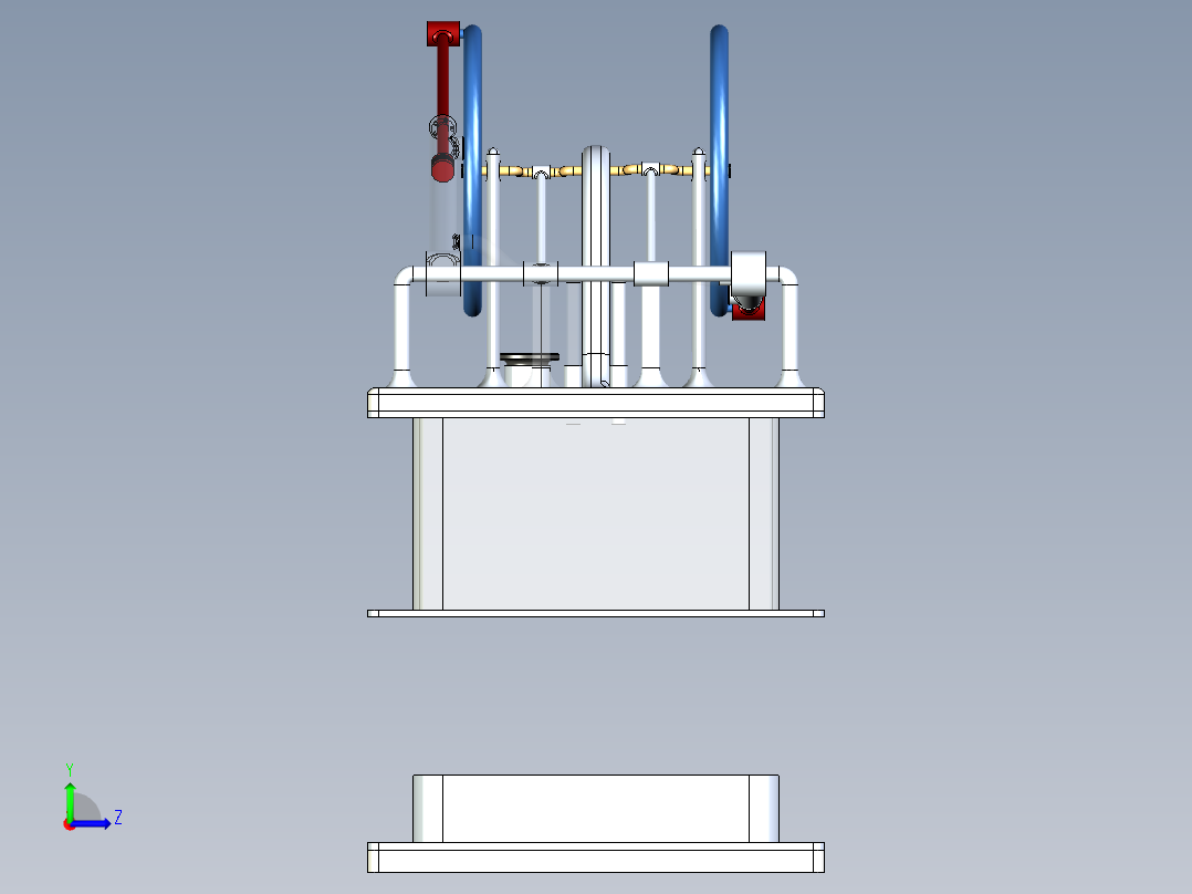 B3003425-蒸汽机左视图