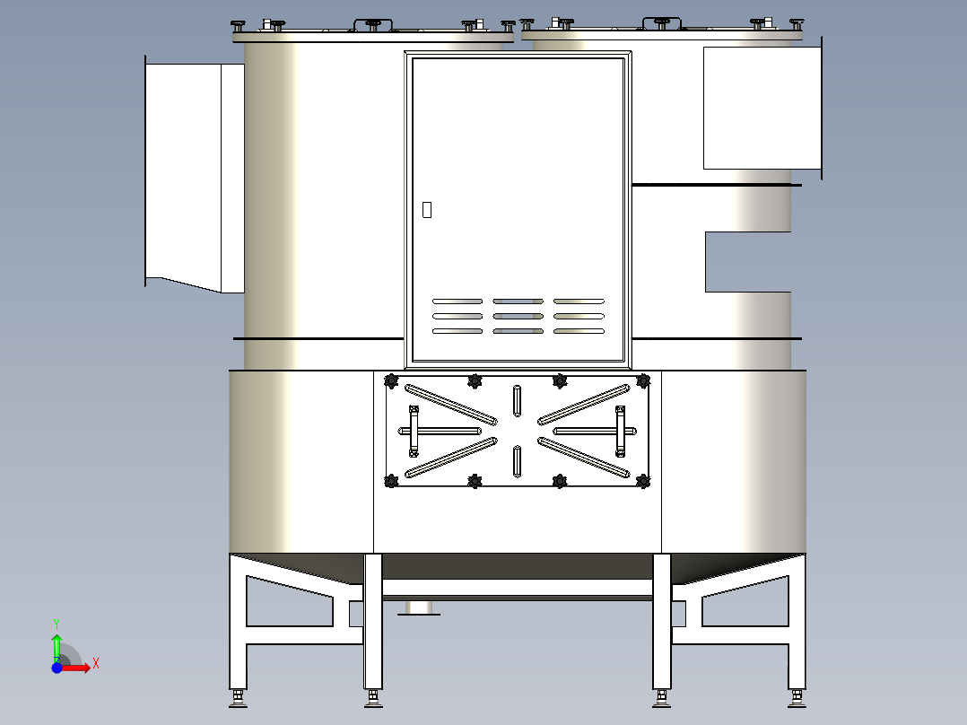 B3003467-湿式洗涤器 HFHR-4. 仅外壳前视图