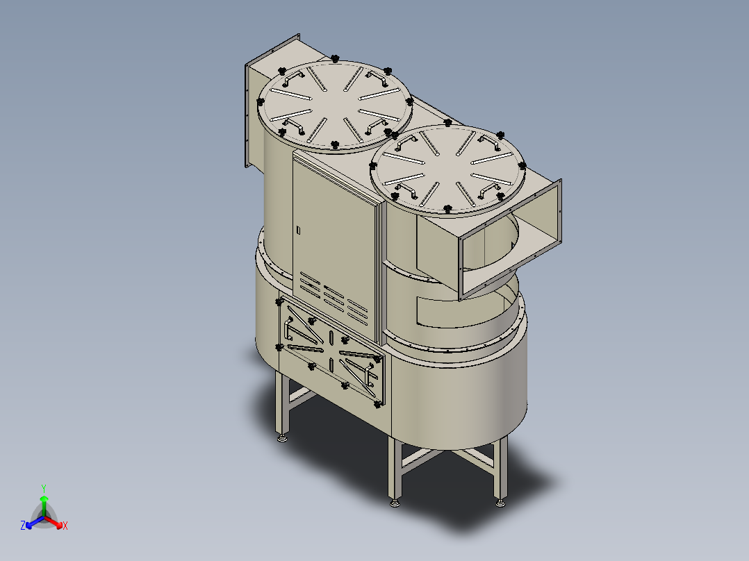 B3003467-湿式洗涤器 HFHR-4. 仅外壳正等轴测图