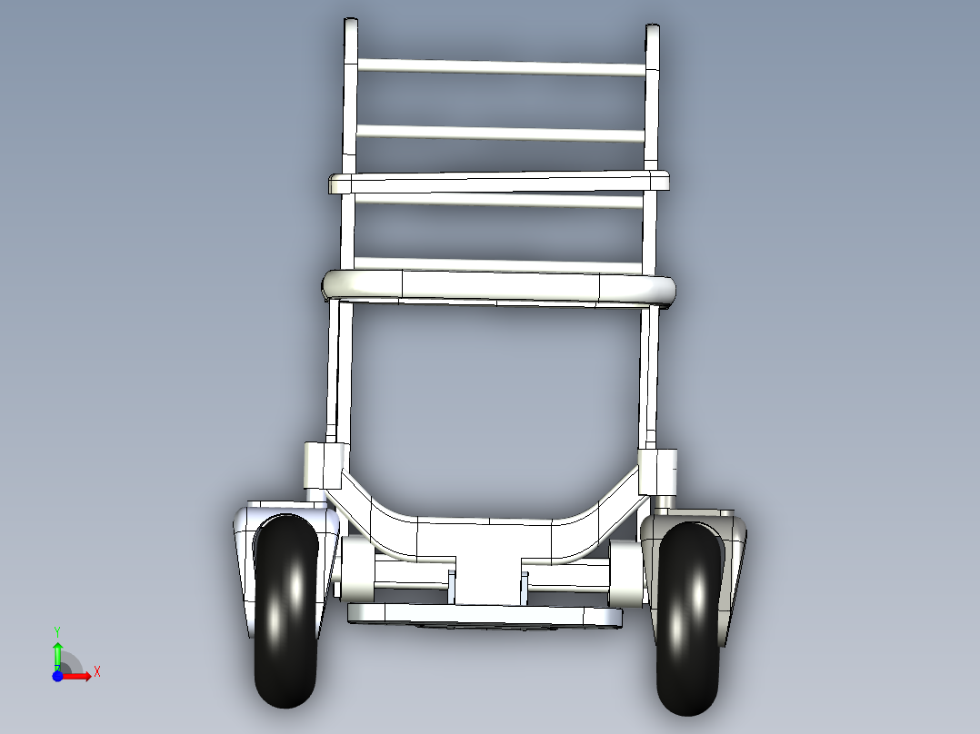 B3003398-可调高度轮椅设计前视图