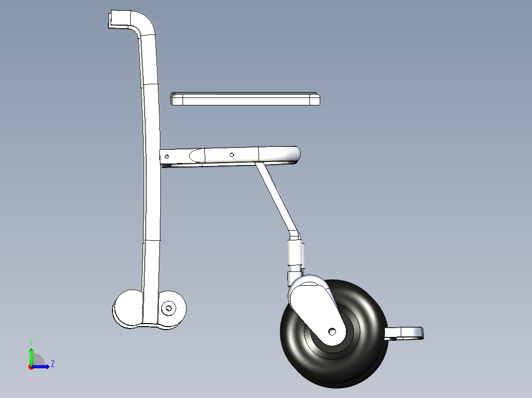 B3003398-可调高度轮椅设计左视图