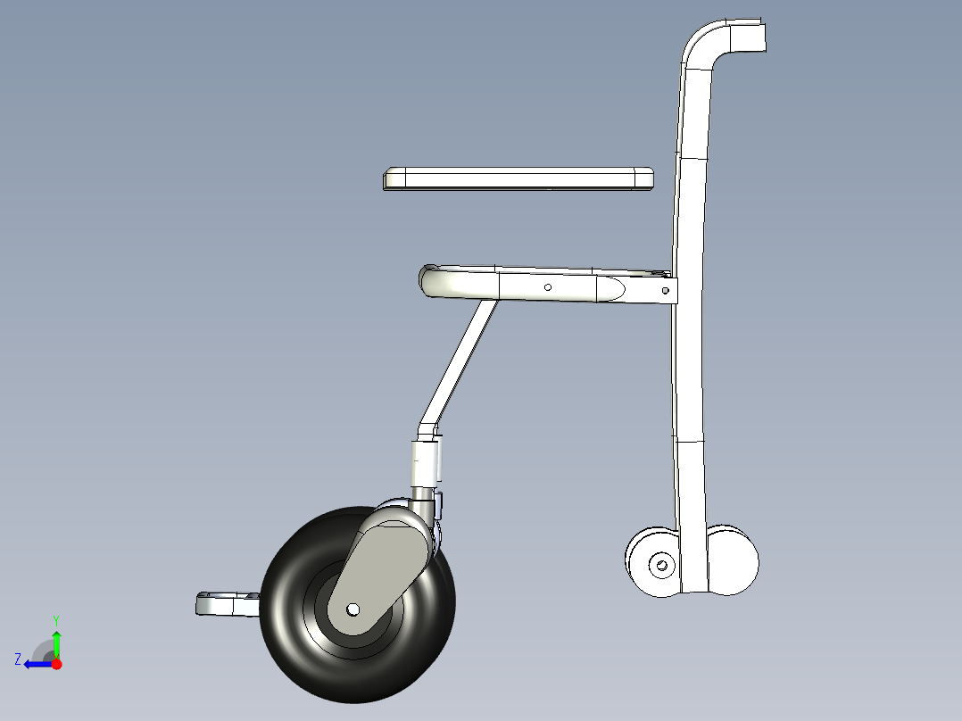 B3003398-可调高度轮椅设计右视图