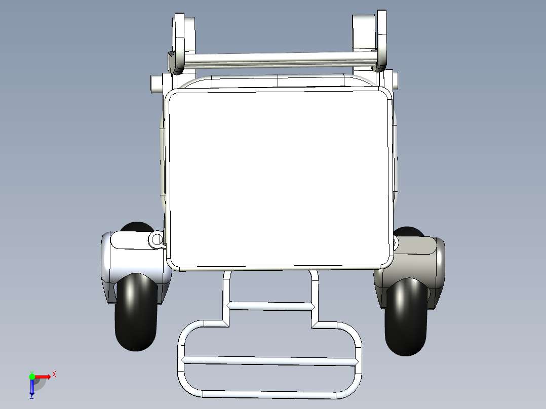 B3003398-可调高度轮椅设计俯视图