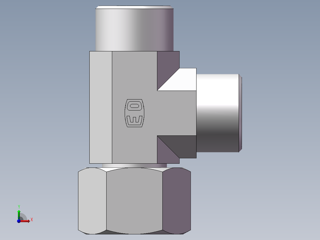 CC+CD 三通组合接头、CD-24前视图