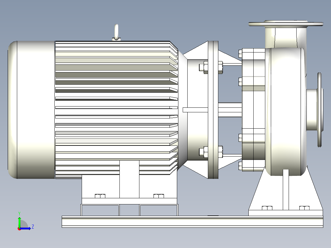 ISW╱IHW系列管道离心泵[ISW80-200(I)]左视图
