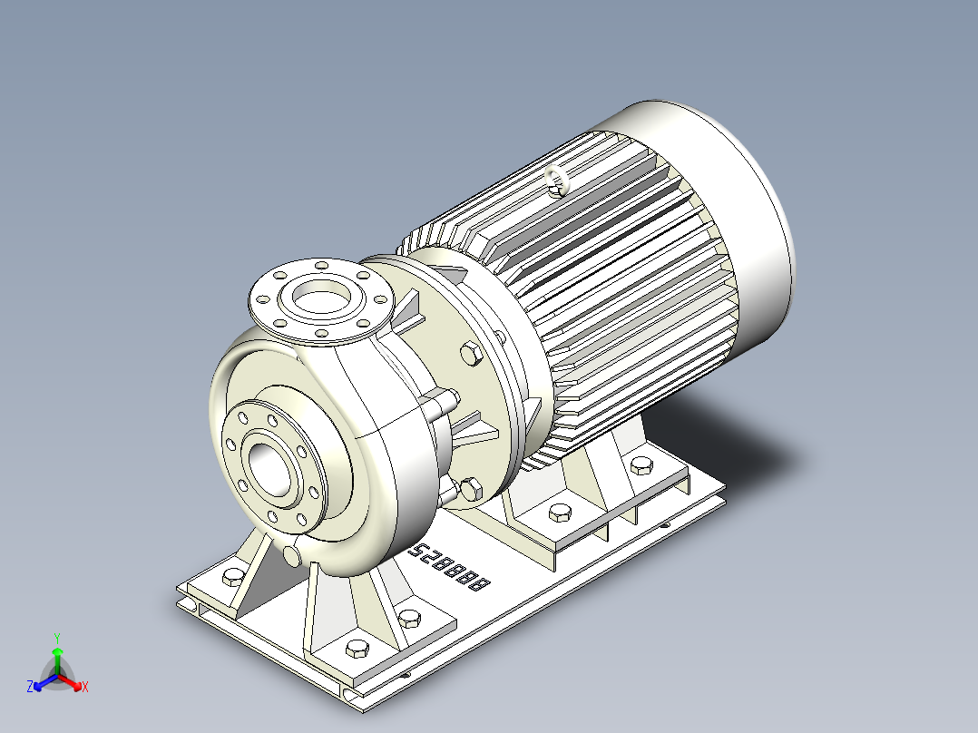 ISW╱IHW系列管道离心泵[ISW80-200(I)]正等轴测图