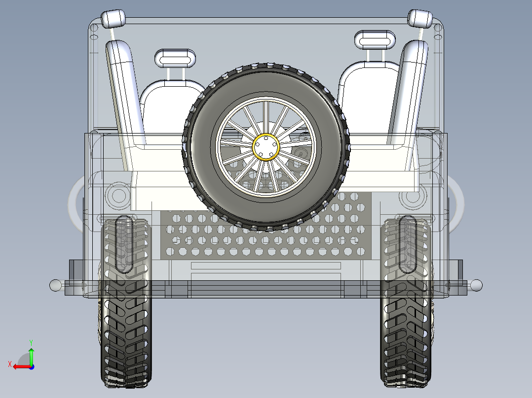 B3003976-吉普车后视图