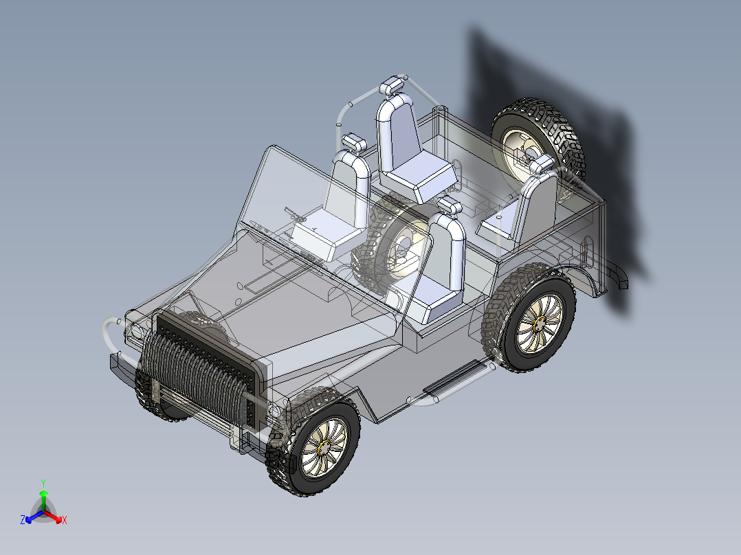 B3003976-吉普车正等轴测图