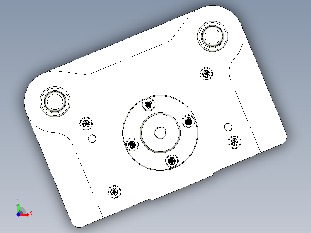 订书机定位板冲孔落料+成形翻孔模设计前视图