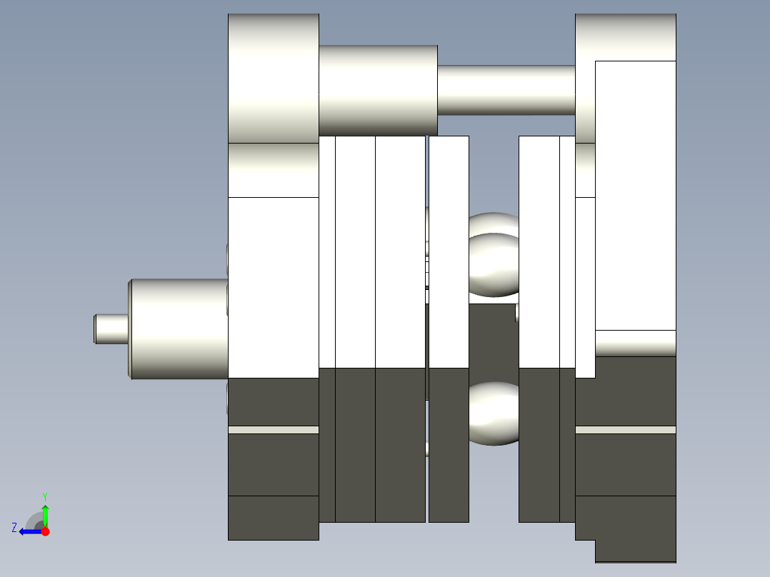 订书机定位板冲孔落料+成形翻孔模设计右视图