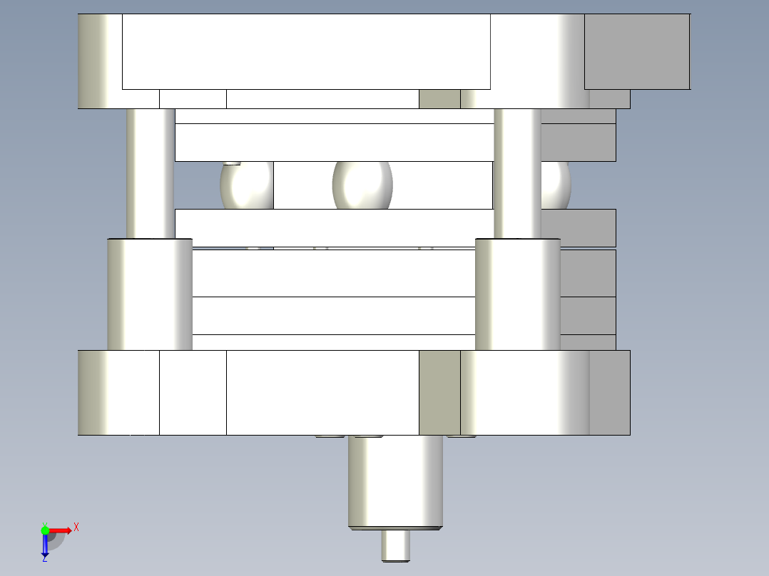 订书机定位板冲孔落料+成形翻孔模设计俯视图