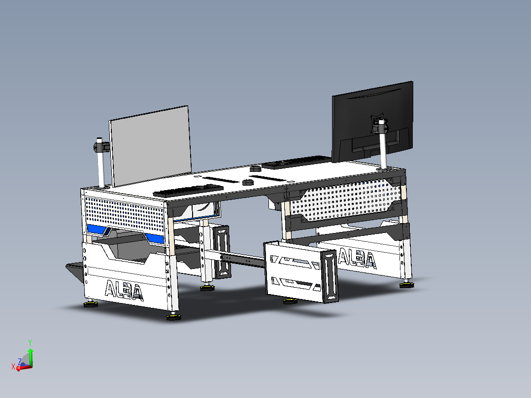 工程桌engineering-desk-1833-模型格式为 sw stp