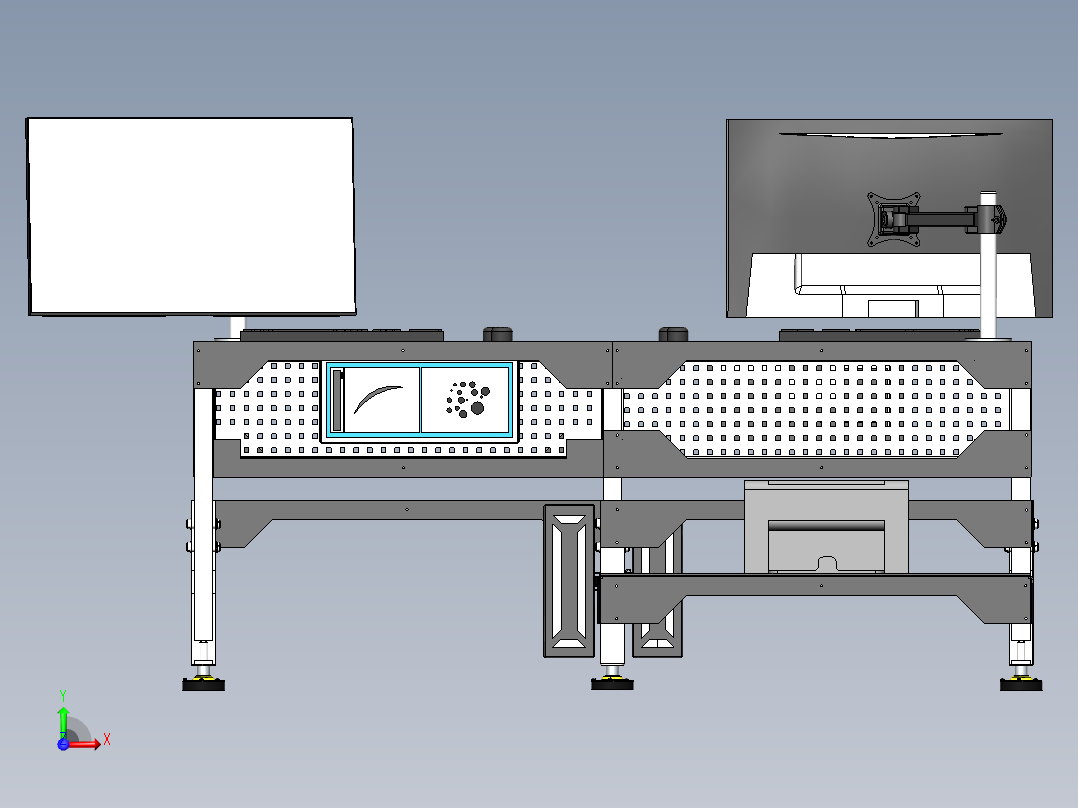 工程桌engineering-desk-1833-模型格式为 sw stp前视图