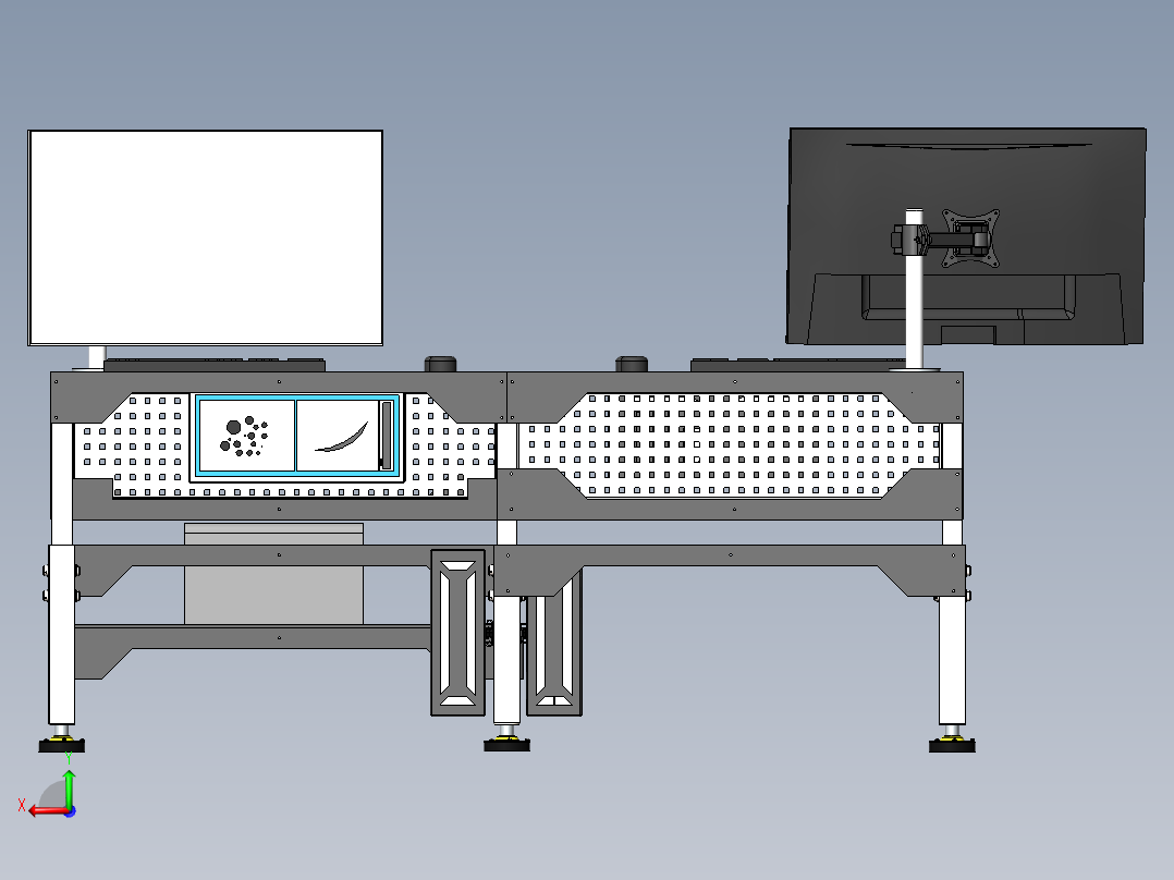 工程桌engineering-desk-1833-模型格式为 sw stp后视图