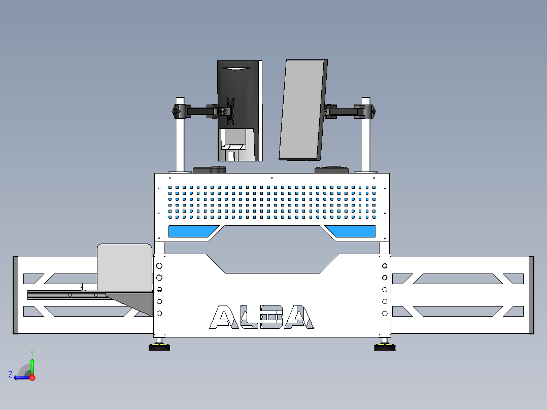 工程桌engineering-desk-1833-模型格式为 sw stp右视图
