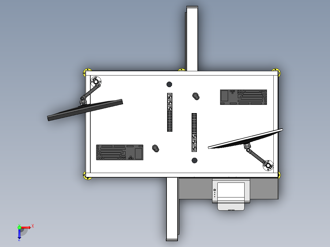 工程桌engineering-desk-1833-模型格式为 sw stp俯视图