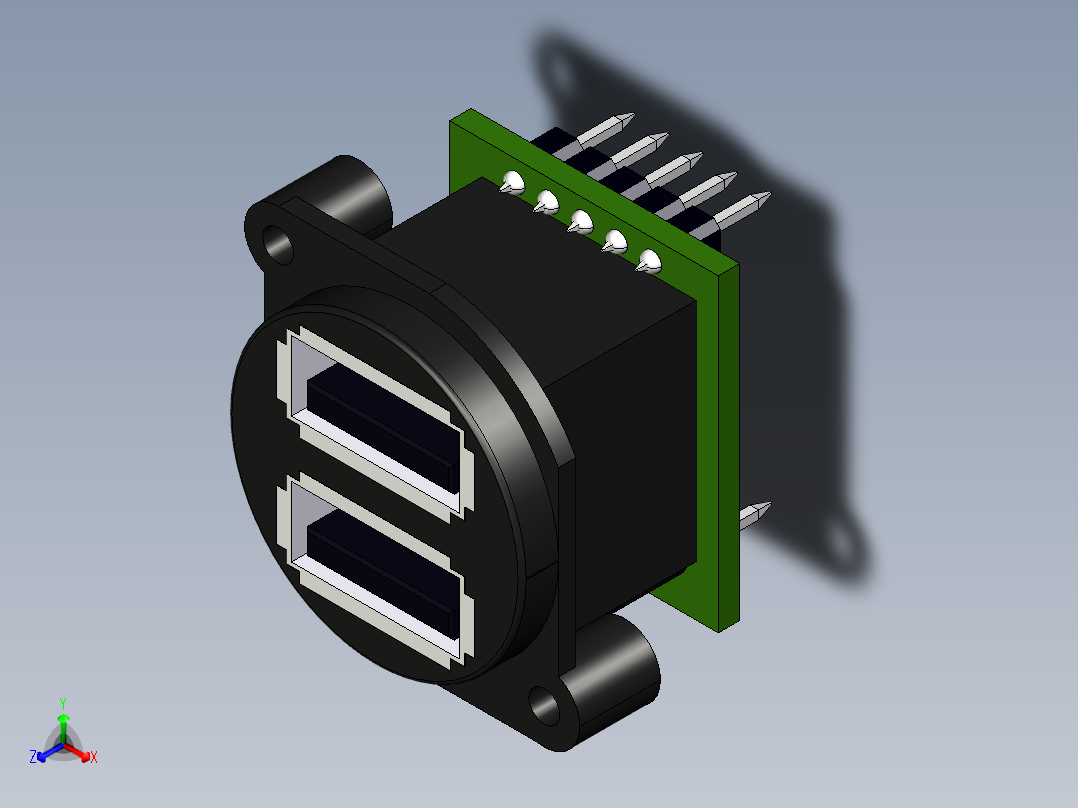 xlr usb2x2 11正等轴测图