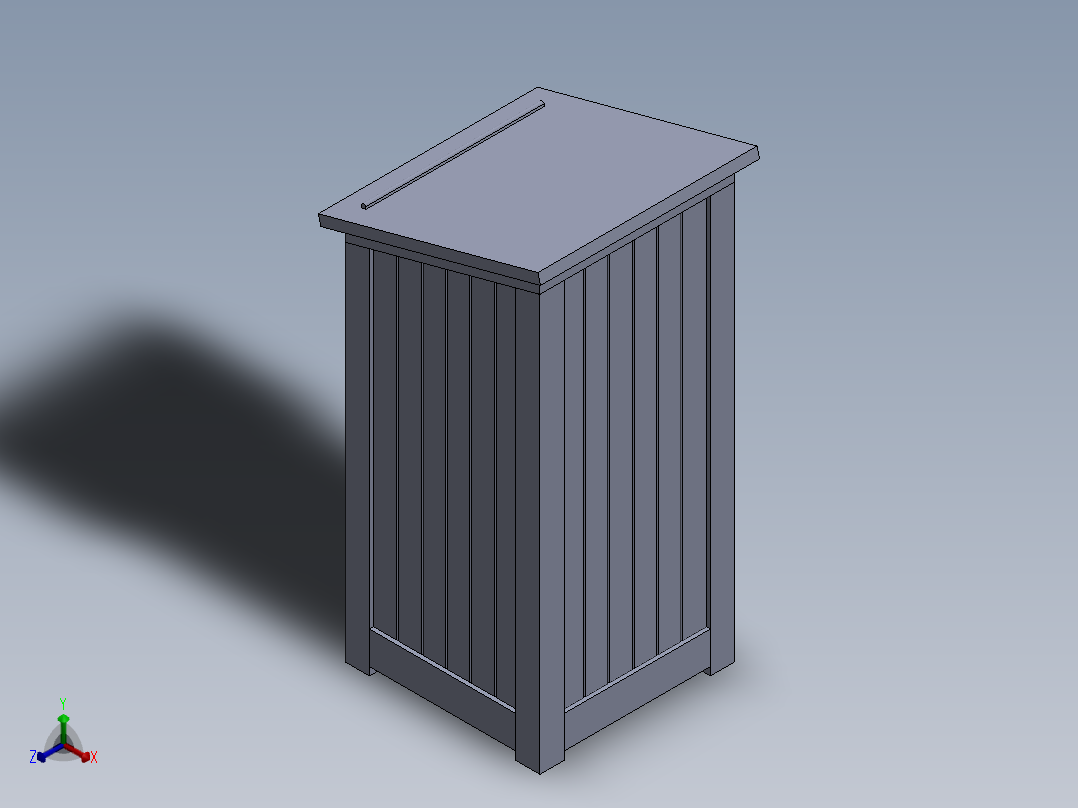 倾斜讲台slant-podium834-模型格式为 stp x_b正等轴测图