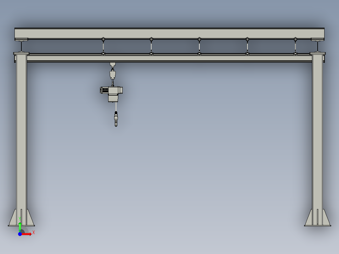 龙门单梁KBK钢结构前视图