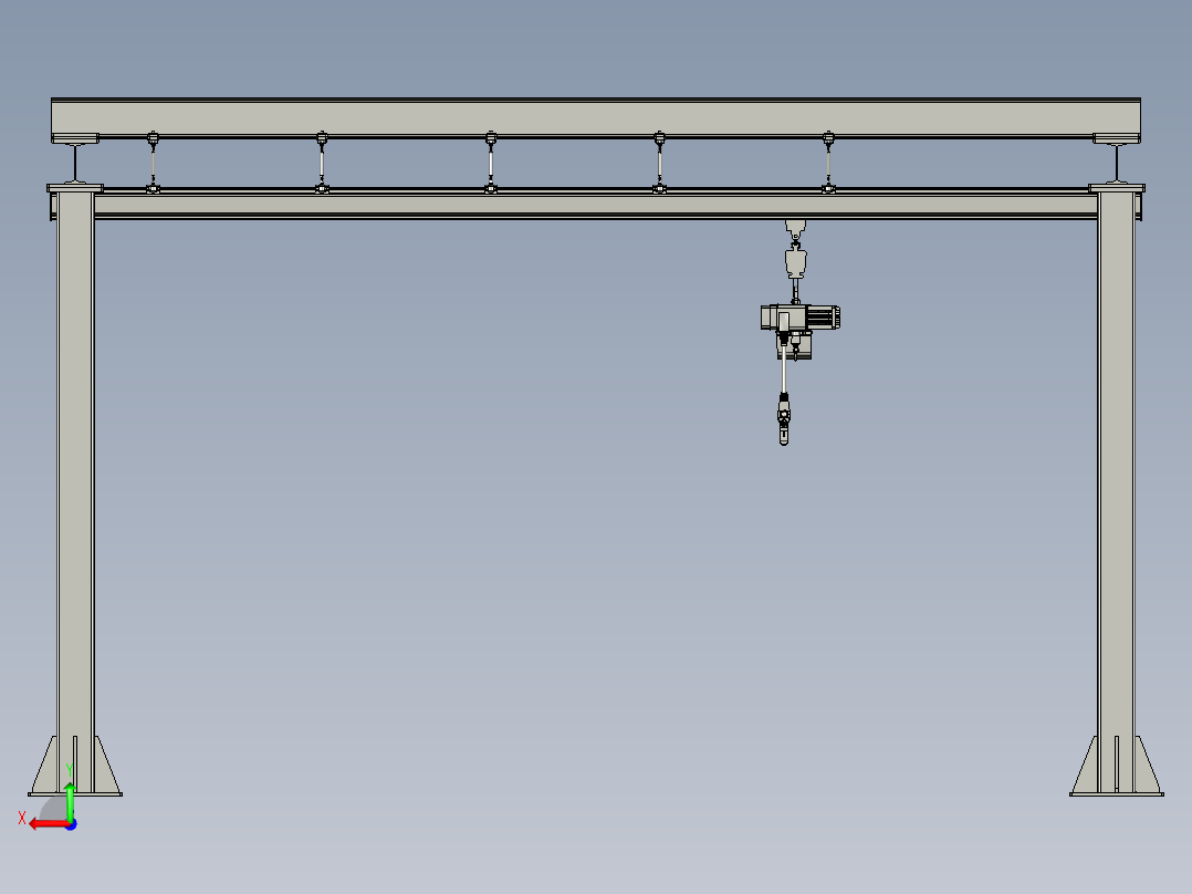 龙门单梁KBK钢结构后视图