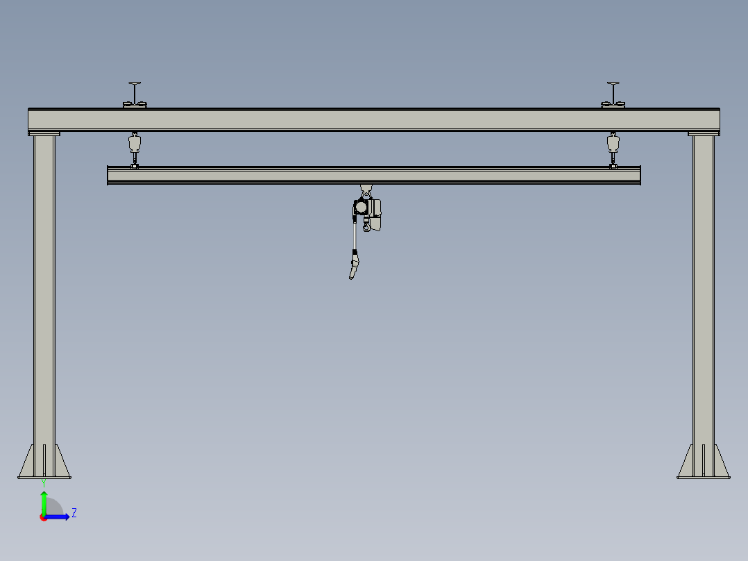 龙门单梁KBK钢结构左视图