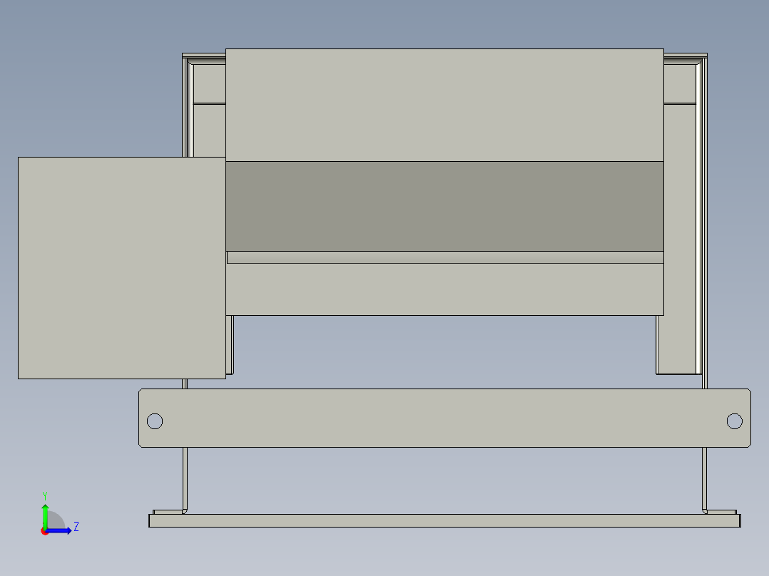 收料线洒粉模组左视图