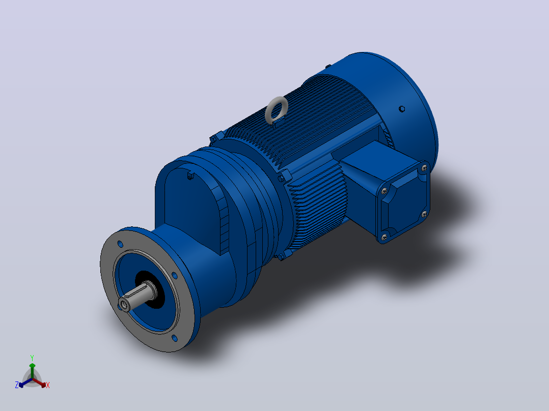 RXF57法兰轴伸式安装斜齿轮减速机RX57-Y0.55-4P-80-M1-0°-Φ160 (1)主视图