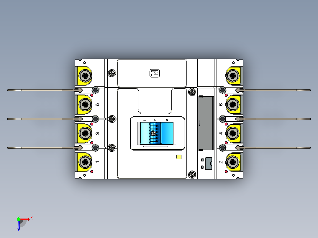 NM5S-630 4P高级型塑料外壳式断路器三维模型202209俯视图