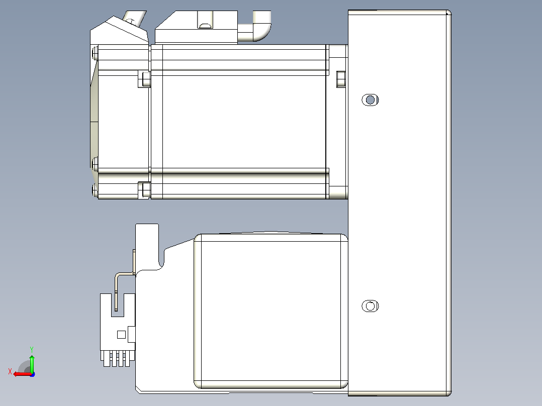 皮带直线轴半封闭可选导轨TPA-HNB-105D-90-L1300-RU-C-P20-N3后视图