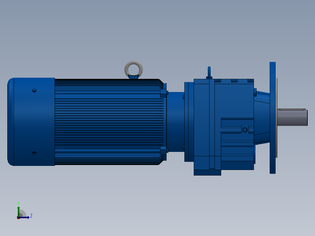 RF87法兰轴伸式安装斜齿轮减速机RF87-YVB7.5-4P-132M-M1-0°-Φ350左视图