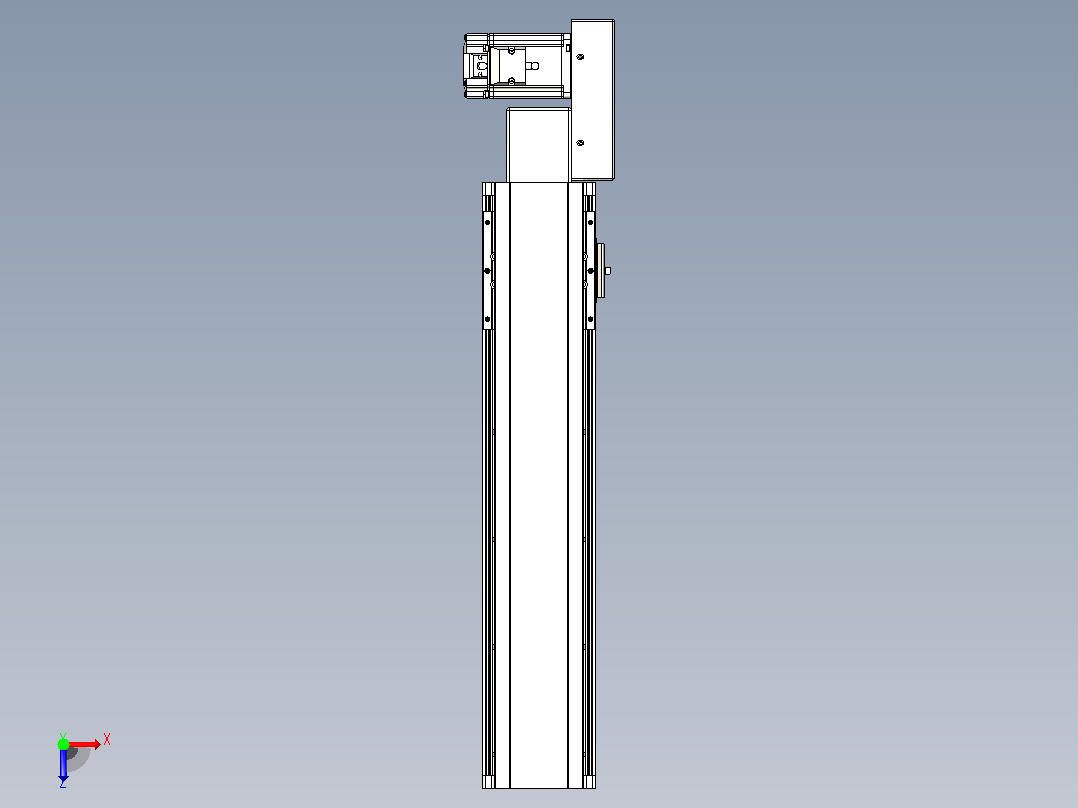 皮带直线轴半封闭可选导轨TPA-HNB-105D-90-L350-ML-Y-P20-N3俯视图
