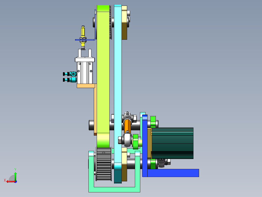 经典的连杆同步带结构sw16可编辑后视图