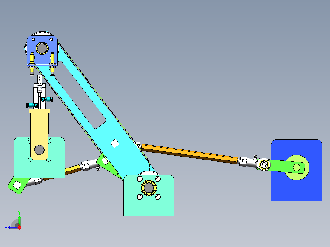 经典的连杆同步带结构sw16可编辑右视图