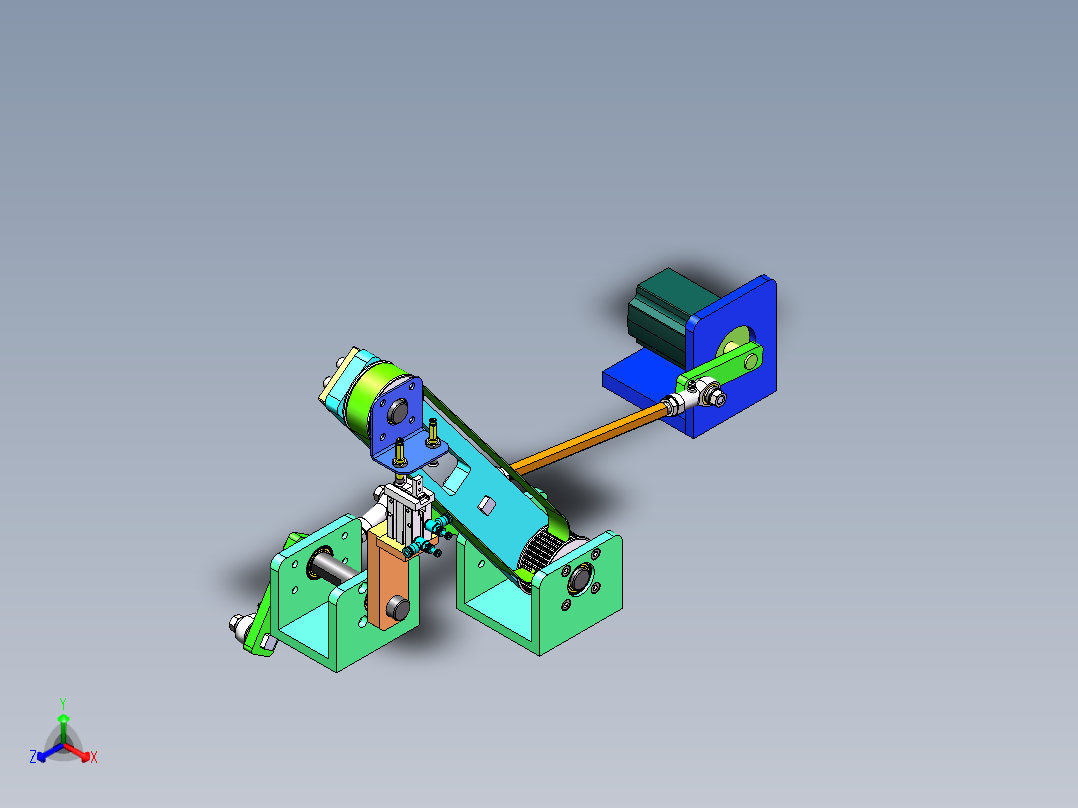 经典的连杆同步带结构sw16可编辑正等轴测图