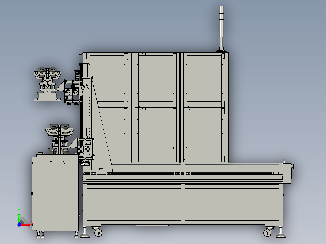 全自动上下料烘箱 制鞋行业流水线 stp前视图